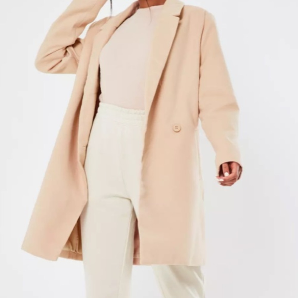 Missguided Nude Extreme Wrap Coat NWT